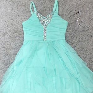 A Teal Semi-Formal Dress